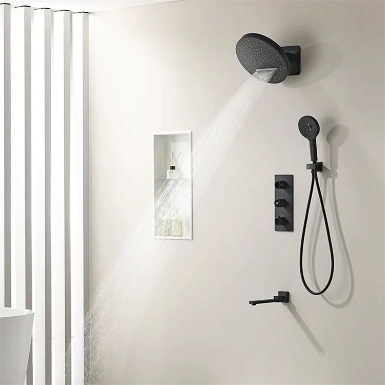 Concealed wall-mounted digital display shower head